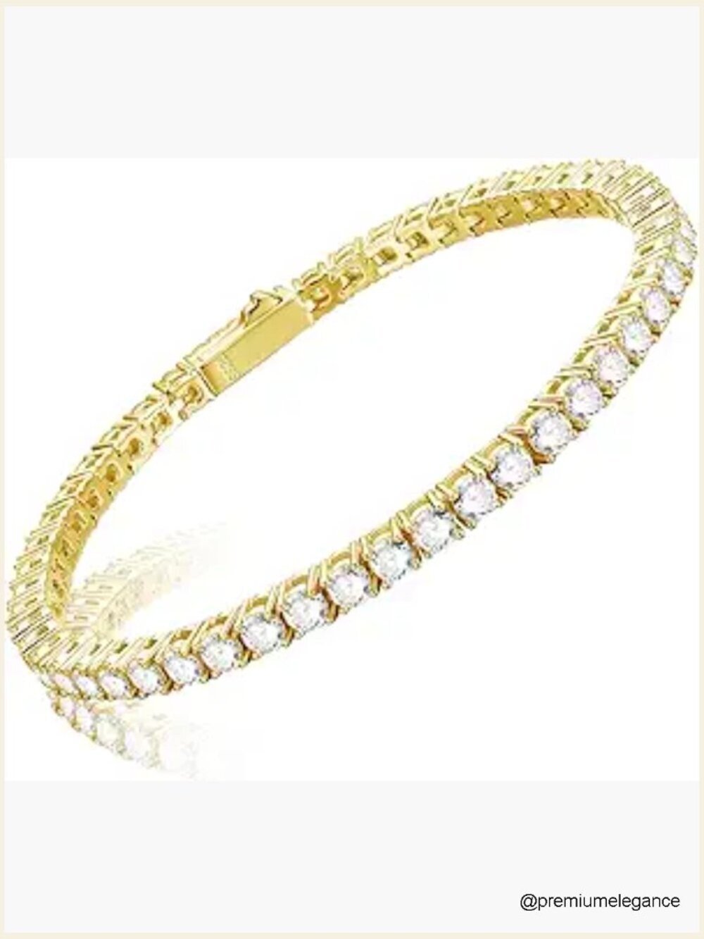 Moissanite Tennis Bracelet White Gold Plated 925 Sterling Silver 3mm VVS1